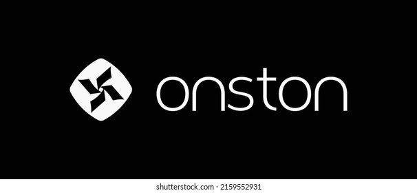 Onston cryptocurrency token, Cryptocurrency logo on isolated background with text. Onston develops onston Metaverse Platform and onston Marketplace, a new virtual reality metaverse ecosystem.