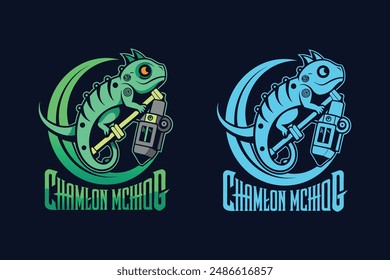 ont logo name CHAMELEON, tattoo machine for t shirt design