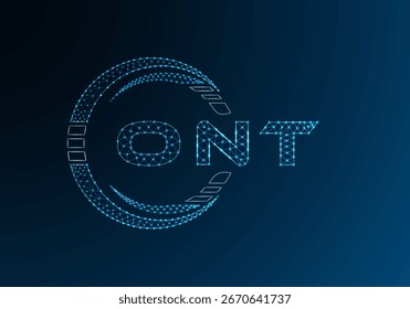 ONT low poly letter logo vector design. ONT lower poly logo design. Low poly logo.