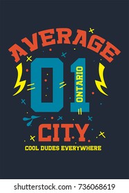 ontario average city,t-shirt print poster vector illustration