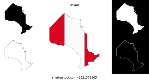 Conjunto de mapa de esquema en blanco de Ontario