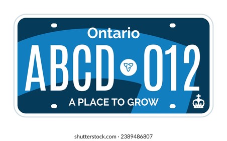 Ontario Canada car license plate registration vector design template