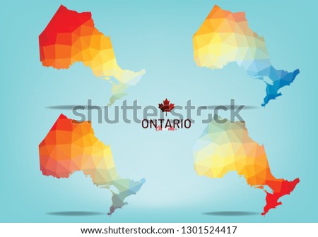 Ontario Canada Polygon Geometry Map, Vector EPS 10.