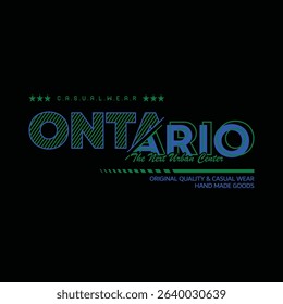 Ontario City typography design and illustration vector for t shirt design