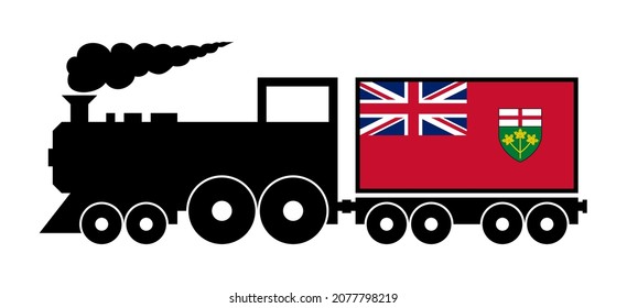 ontario delivery train. vector illustration isolated on white background
