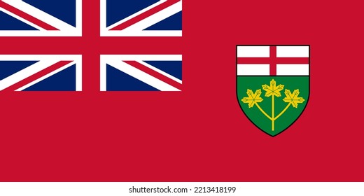 Ontario flag, province of Canada. Vector illustration.