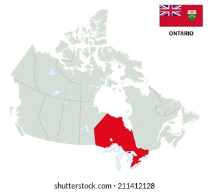 Ontario Map With Flag