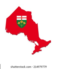 Ontario Map With Flag