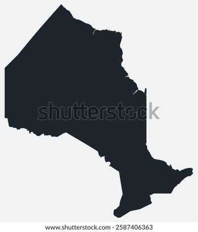 Ontario map. Just a simple border map. Shape of the province. Flat blank Ontario outline. Vector boundary illustration.