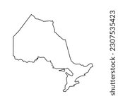 Ontario map, province of Canada. Vector illustration.