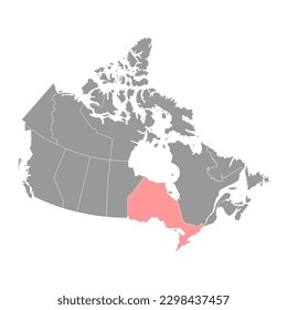 Ontario map, province of Canada. Vector illustration.
