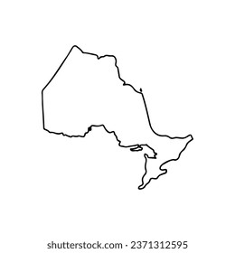 Ontario outline map. Provinces and territories of Canada. Vector map with contour.