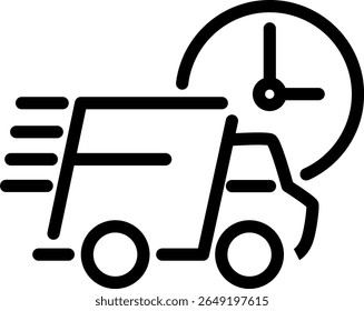 Transporte rápido e pontual, projetado com linhas. Sistema de transporte.