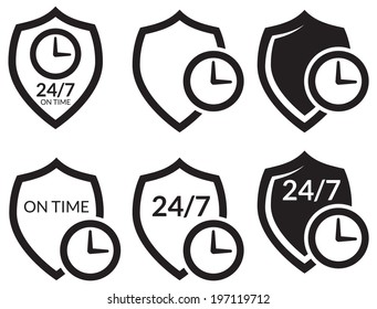 On-Time Guarantee Shield Icon - Illustration