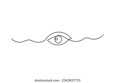Dibujo de ojo continuo de una línea de diseño de Vector aislado de contorno dibujado a mano