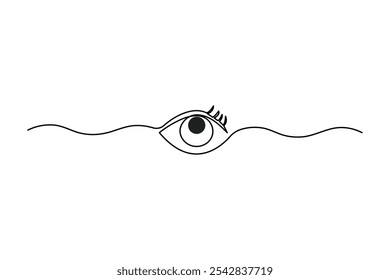 ontinuous one line eye drawing of Hand drawn outline isolated vector design