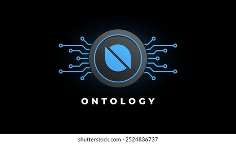 Ontology (ONT) Ilustración vectorial de logotipo de criptomoneda para fondo o Anuncio.