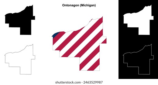 Ontonagon County (Michigan) outline map set