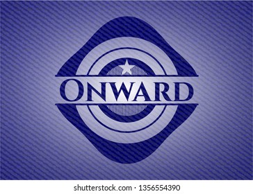 Onward emblem with denim texture