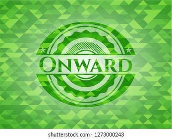 Onward green emblem with mosaic background