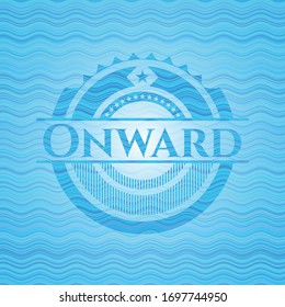 Onward water wave badge background. Vector Illustration. Detailed.