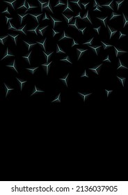 Onyx Crystal Background Black Vector. Jet Black Prism Geometric. Triangular Effect Template. Dark Gradient Illustration.