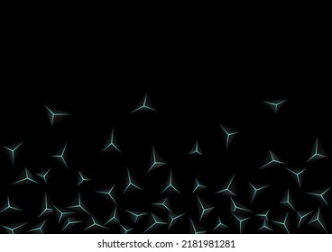 Sólo Vector negro de fondo de cristal. Cara de Neón Azul Exclusiva. Triángulo de textura moderna. El Lujo De Lujo Obsidiano.