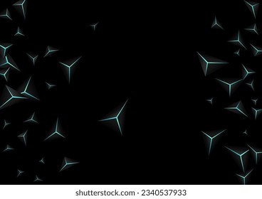 Sólo Vector negro de fondo de cristal. Fiesta de la faceta oscura. El marco de lujo del Triángulo. Tarjeta creativa Obsidian.