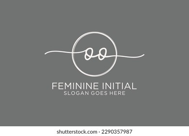 OO logotipo de escritura a mano con el logotipo del vector de plantilla de círculo de la firma inicial, boda, moda, floral y botánica con plantilla creativa.