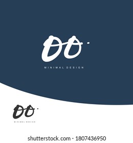 OO Initial handwriting or handwritten logo for identity. Logo with signature and hand drawn style.