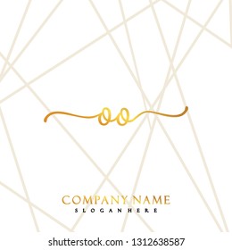 OO Initial Handwriting logo template vector