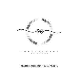  OO initial handwriting logo template vector