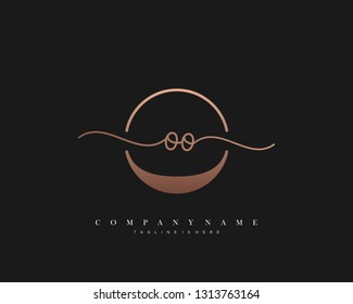  OO initial handwriting logo template vector