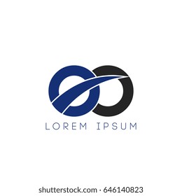 oo initial letter uppercase logo blue and black
