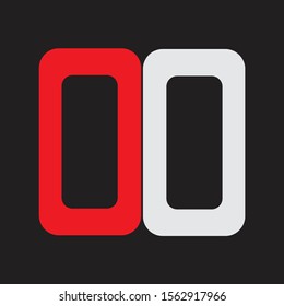 OO Initial Logo design Monogram Isolated on black background
