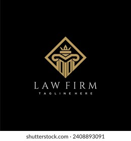 OO initial monogram logo for lawfirm with pillar in creative square design