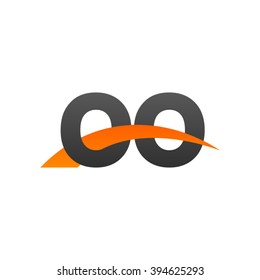 OO initial overlapping swoosh letter logo black orange