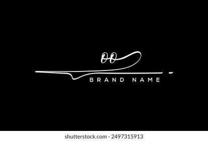 OO letter beauty handwriting vector logo.