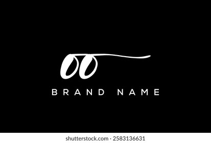 OO letter beauty handwriting vector logo. 