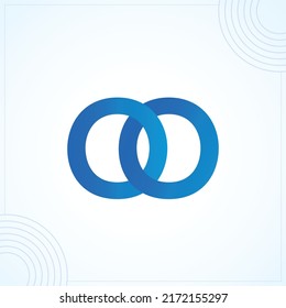 OO Cadena de carta combinación tecnología de conexión negocios diseño de logotipo creativo moderno