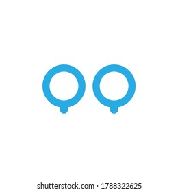 oo letter with eye blue vector logo