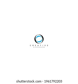 Oo letter linked upper and lowercase Luxury Premium Logo. Black and blue letter Isolated on white background. Can be used as  business, Brands, Mascot.