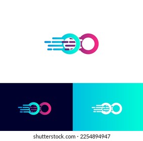 Elementos de plantilla de diseño de logotipo de carta OO. Logo de la letra digital abstracta moderna. Ilustración vectorial.