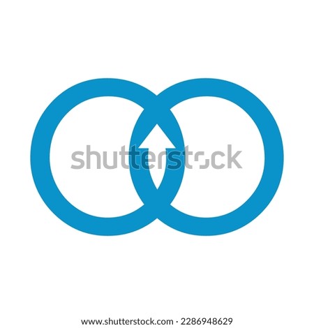 oo letter two circles arrow logo