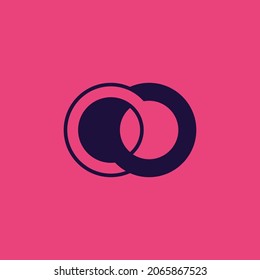 OO lettermark logo. the combination of 2 letters O into a new, original and modern shape. Double O logo