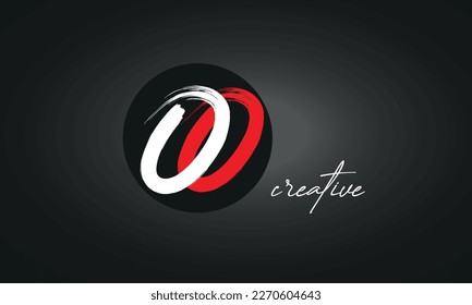 OO Letters Brush Paint Logo icon, Elegant Vector Design