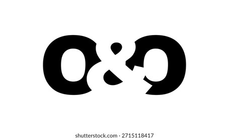 OO logo design in bold style. Black white identity symbol. Modern typography emblem. Corporate branding icon. Minimal business template.