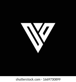 OO Logo letter monogram with triangle shape design template isolated on black background