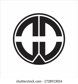 OO Logo monogram circle with piece ribbon style on white background