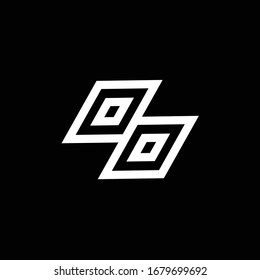 Monograma del logotipo de OO con una plantilla de diseño de espacio negativo de estilo inferior aislada en fondo negro